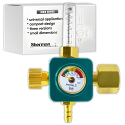 Sherman RBN Mini CO2/Argon paineensäädin 200 bar rotametrillä