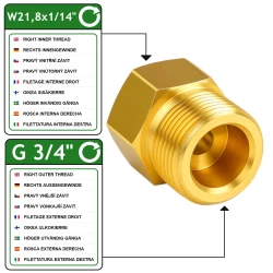 VOGELMANN Reducer W21.8x1/14" Female to 3/4" Male – Brass 