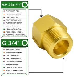 VOGELMANN Reducer W24.32x1/14" Female to 3/4" Male – Brass 