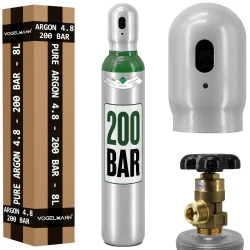 Argon 4.8 8 l 200 bar - täysi kaasupullo Vogelmann