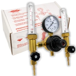 AR/CO₂ Gas Regulator with Two Flowmeters Type RBNa/Nd-2.5Rx2 PERUN 