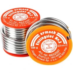 Sn97Cu3 soft solder 2.5 mm 100 g for soft soldering copper